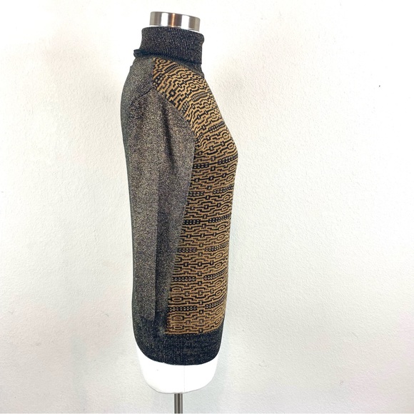 BCBG Maxazria Metallic Patterned Turtleneck Sweater - Picture 4 of 6